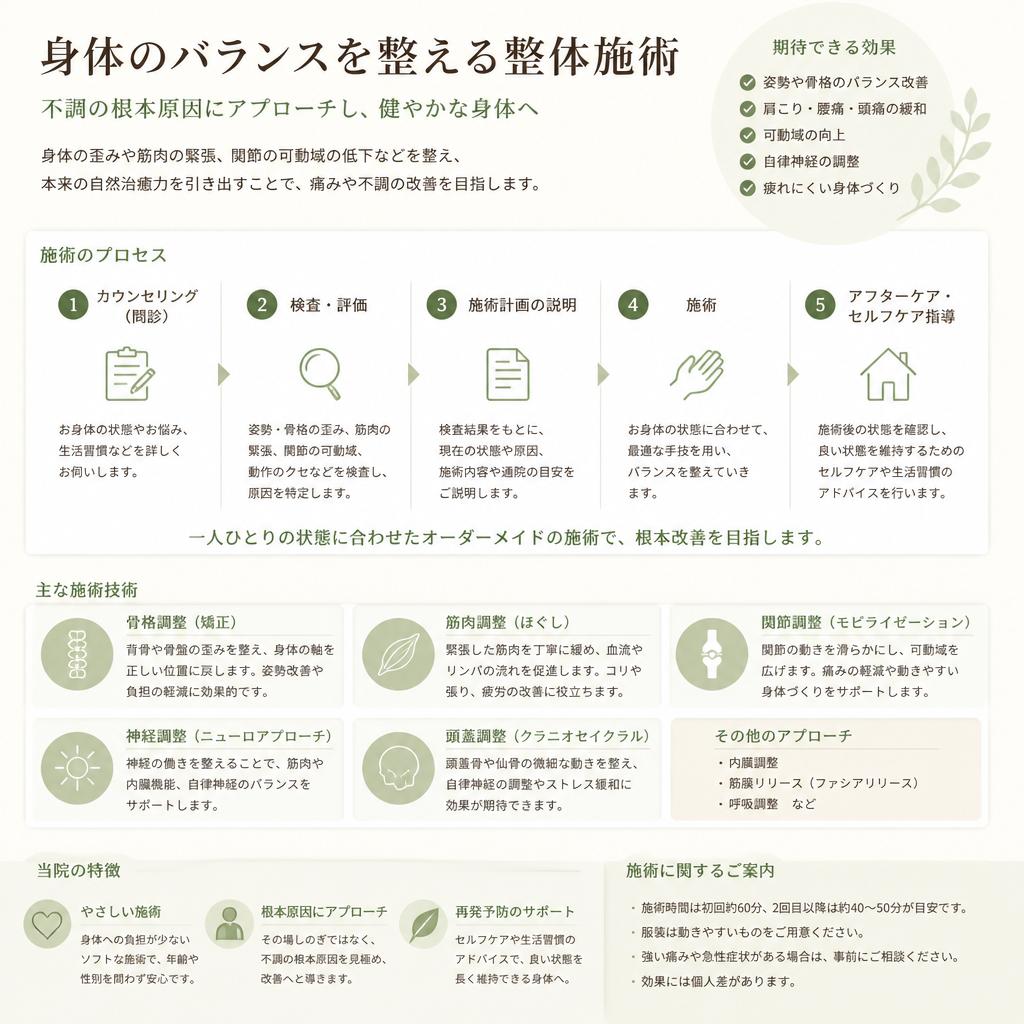 2. 当サロンの整体施術について
