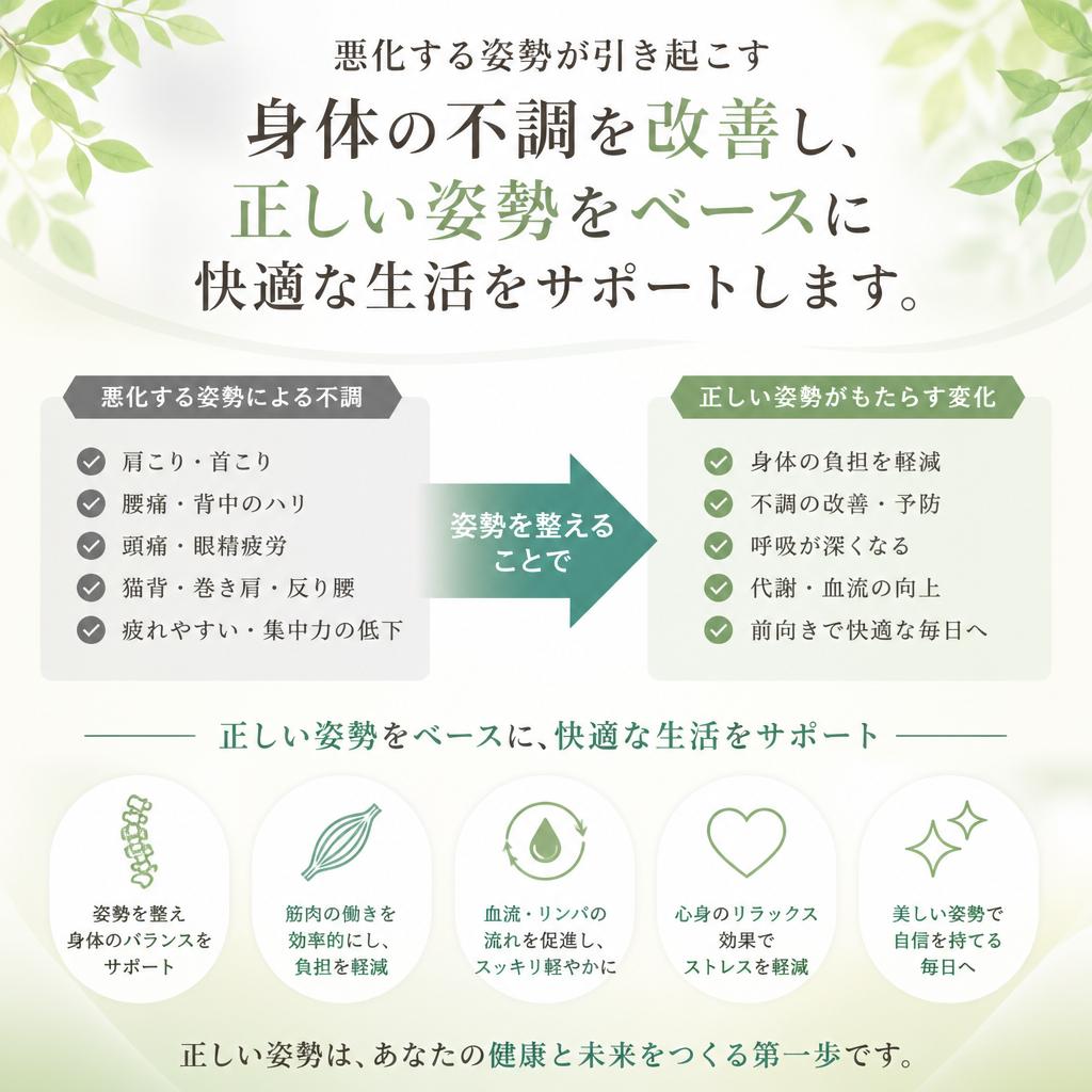 姿勢改善で目指す健康的な毎日