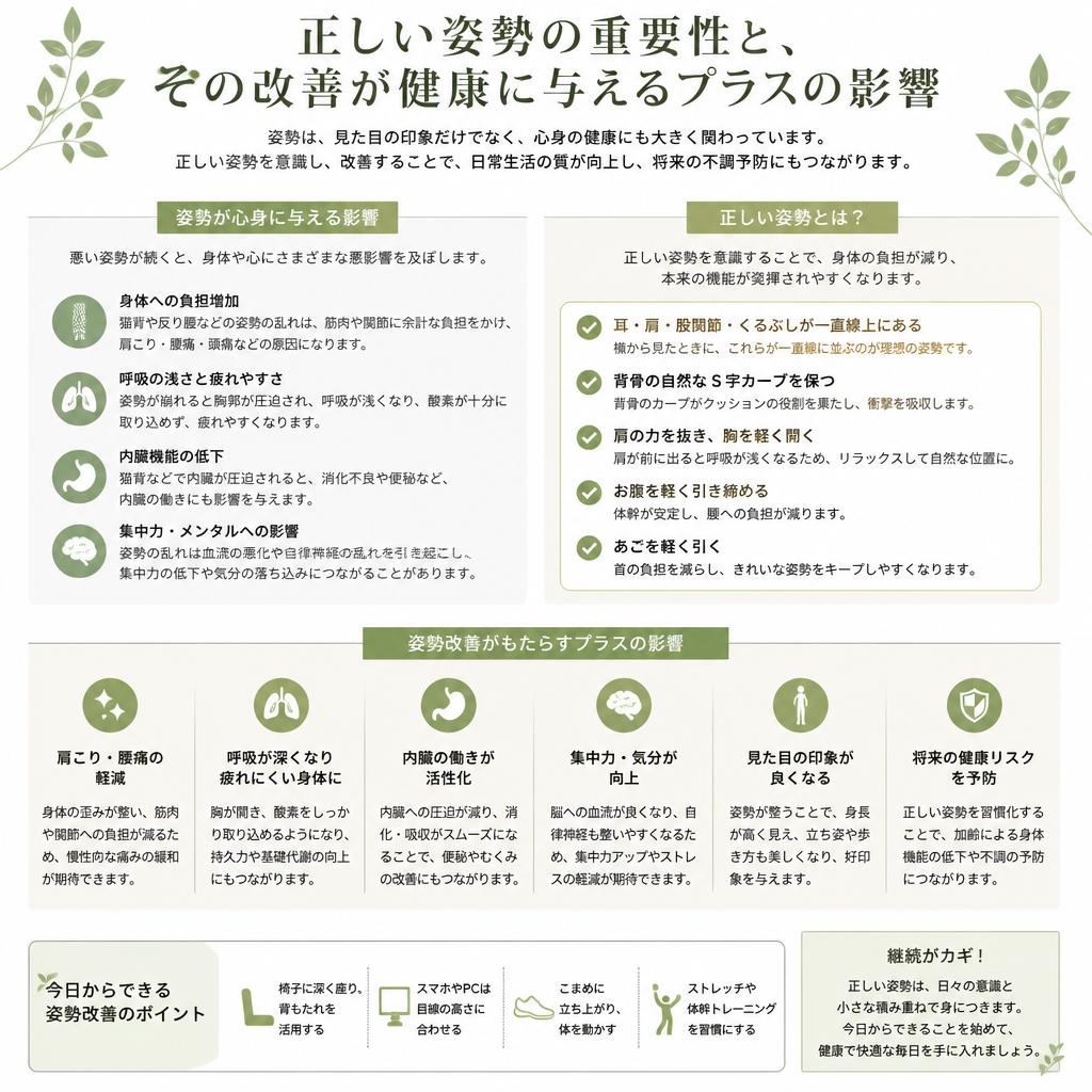 姿勢改善がもたらす健康効果
