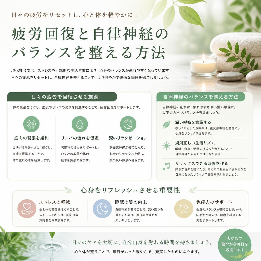 疲労回復と自律神経のケア