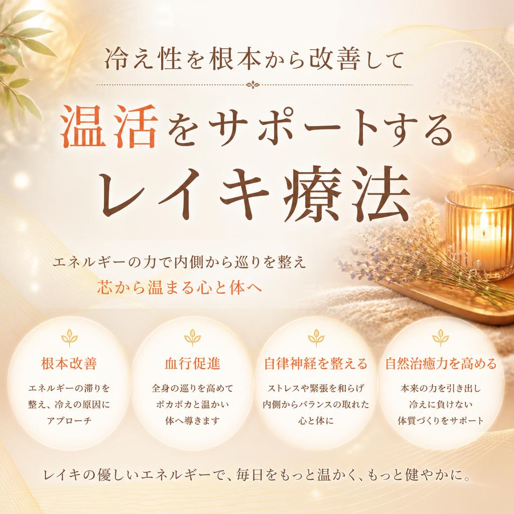 冷え性を根本から改善して温活をサポートするレイキ療法