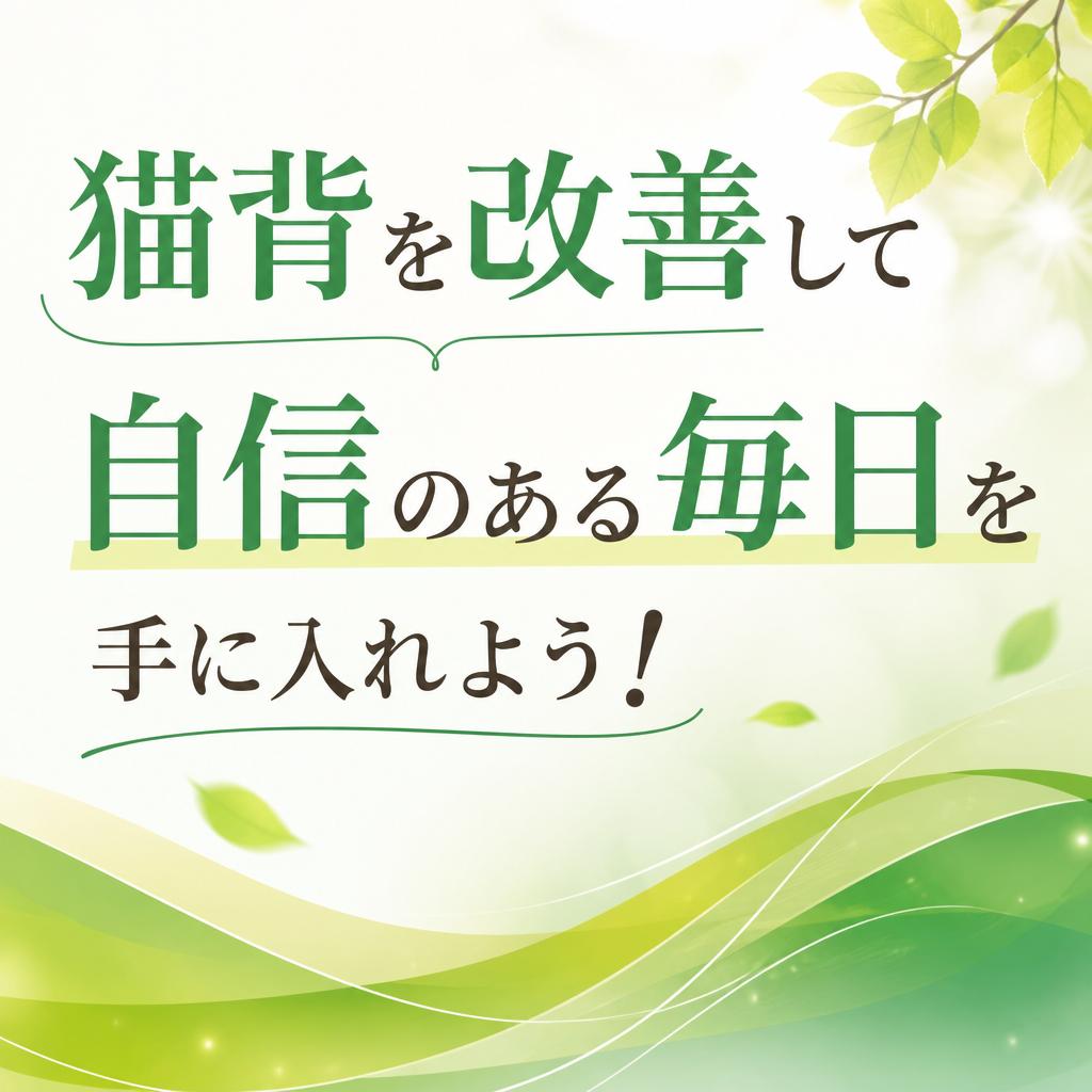 猫背を改善して自信のある毎日を手に入れよう！